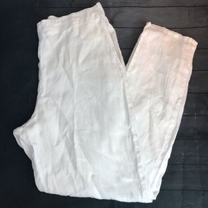 *HOLD* FLAX High-Waisted White Linen Pants